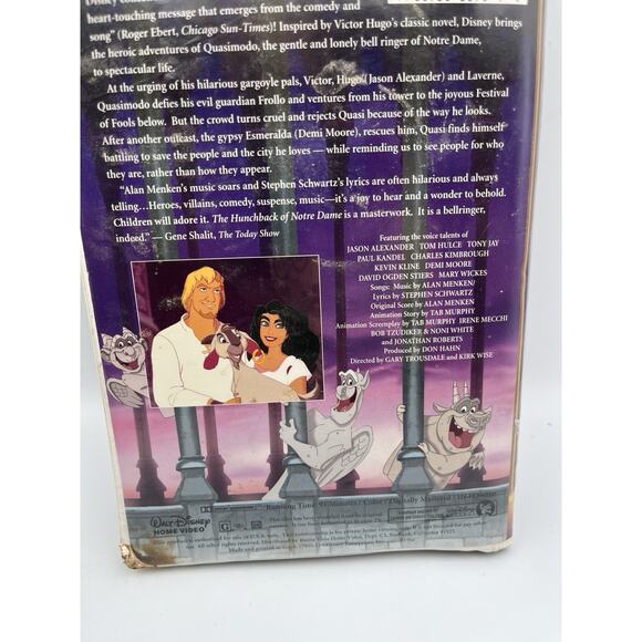 Disney The Hunchback of Notre Dame (VHS, 1997) Walt Disneys Masterpiece - Picture 4 of 9